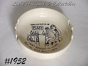 McCOY POTTERY -- BOWLING HUMOR ASH TRAY