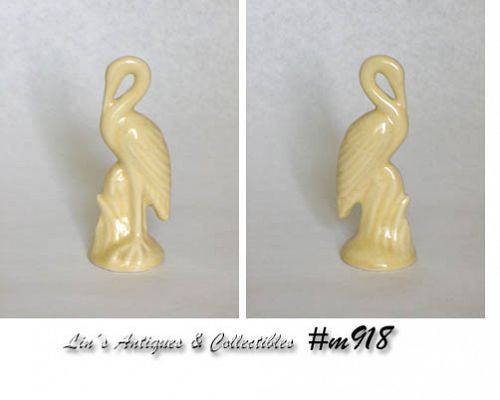 Shawnee Pottery Crane Figurine Yellow Miniature