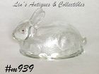Vintage Sitting Rabbit Glass Candy Container