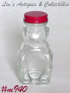 Vintage Glass Bear Candy Container
