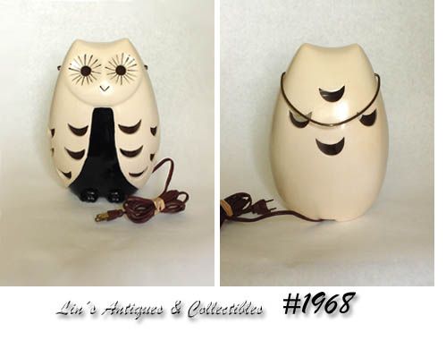 Brush Pottery Owl Candle Holder Patio Lamp