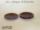 McCOY POTTERY THREE FUTURA BROWN DRIP SAUCERS