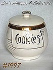 McCOY POTTERY -- WHITE WITH GOLD COOKIE JAR