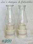 McCoy Pottery Pink and Blue Candle Lamp Pair