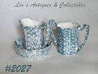 McCoy Pottery Blue Country Pitcher Bowl and Vase