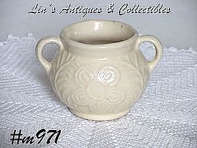 SHAWNEE POTTERY -- FLOWER AND FERN SUGAR BOWL (WHITE)