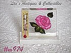 CLEAR LUCITE WITH PINK ROSE THERMOMETER