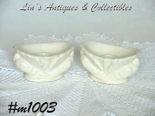 Vintage White Turkey Candle Holder Pair Japan