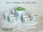 McCoy Daisy Delight Teapot and 4 Cups