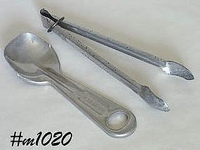 Vintage Marathon Aluminum Scoop Spoon and Ice Tongs