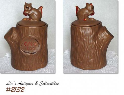 McCoy Pottery Squirrel on Stump Cookie Jar