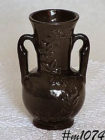 SHAWNEE POTTERY -- CHAIN OF FLOWERS VASE (BLACK!)