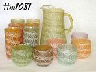 VINTAGE GLASSWARE PITCHER WITH 6 TUMBLERS AND 6 JUICES