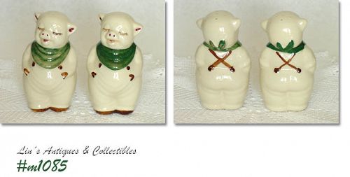 Shawnee Pottery Smiley Pig Shaker Set Large Size