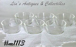 Fire King Glass Custard Bowls Set of 6