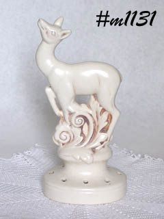 RED WING POTTERY DEER FIGURAL FLOWER FROG FLOWER ARRANGER