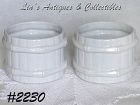 McCoy Pottery Two White Barrel Planters Jardinieres