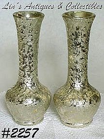 McCOY POTTERY -- GOLDEN BROCADE BUD VASES (2)