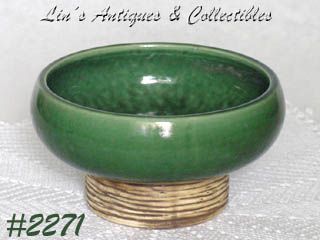 McCoy Pottery Pedestal Line Planter Green