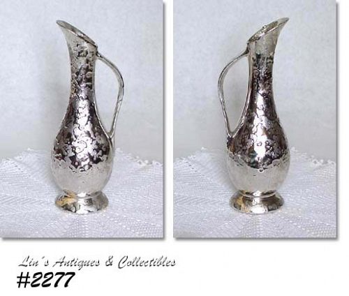 McCOY POTTERY SILVER BROCADE VINTAGE PITCHER VASE