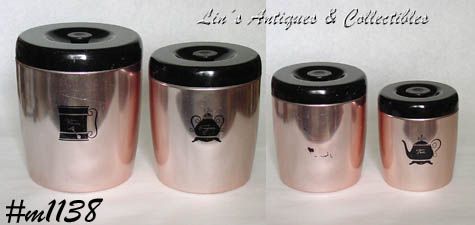 Vintage West Bend Copper Color Canister Set