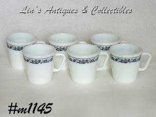 Pyrex Old Town Blue Cups Set of 6