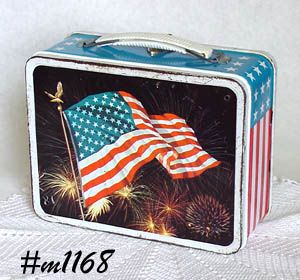 Vintage Patriotic Flag Lunch Box Lunchbox