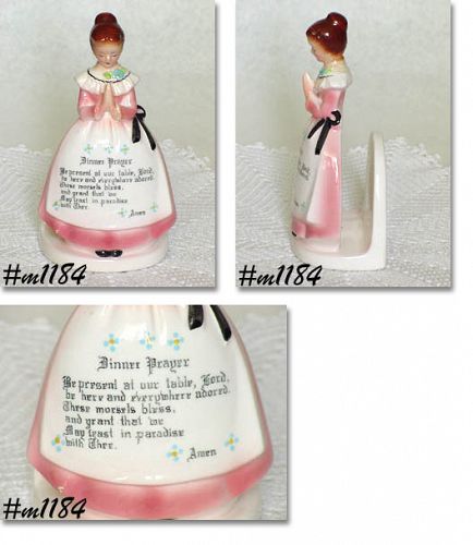 Enesco Prayer Lady Pink Dress Napkin Holder