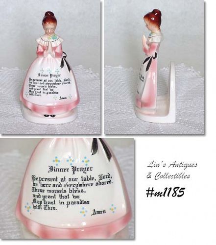 Enesco Prayer Lady Pink Dress Napkin Holder