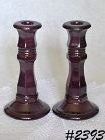 McCoy Pottery Tall Candle Holders Dark Brown