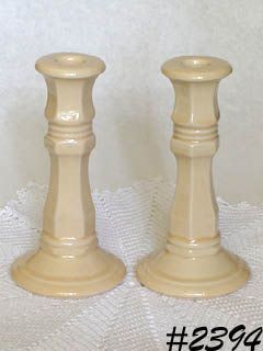 McCoy Pottery Tall Candle Holders Beige Color