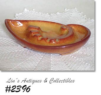 McCoy Pottery Ashtray Mustard Rust Color Glaze