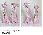 LEFTON -- TALL SPAGHETTI CAT AND DOG FIGURINES (PINK)