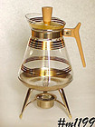 VINTAGE GLASS COFFEE SERVER WITH WARMER