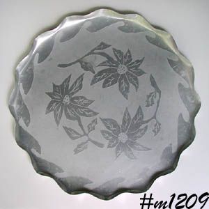 Vintage Christmas Poinsettia Design Serving Tray