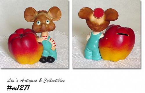 Vintage Topo Gigio Bobble Head Rossini Mouse Bank