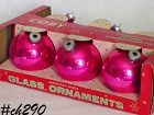 Vintage Coby Cerise Christmas Ornaments 6 in box