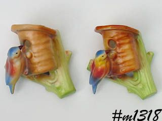 Vintage Bird Wall Pockets Made in Czechoslovakia