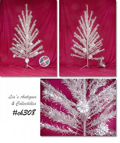 Vintage Peco Pine Aluminum Christmas Tree with Color Wheel