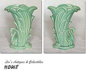 McCOY POTTERY -- SWAN VASE (AQUA)