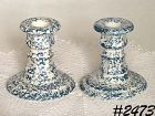 McCoy Pottery Blue Country Candle Holder Pair