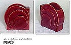 McCOY POTTERY -- RARE -- DISC VASE (BURGUNDY)