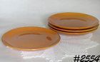 McCOY POTTERY SUBURBIA WARE ORANGE DINNER PLATES SET OF FOUR