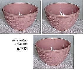 McCOY POTTERY -- PINK "FEATHERS" BOWL
