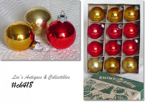 Vintage Shiny Brite Ornaments Dozen in Box
