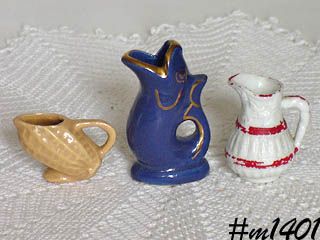 Vintage Mini Pitchers for Display Choice of Three Pitchers