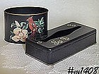 METAL TISSUE HOLDER (BLACK WITH FLOWERS)