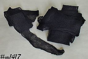 VINTAGE BLACK FISHNET SEAMED STOCKINGS