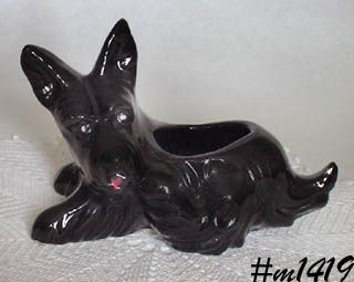 Vintage Black Scottie Dog Planter