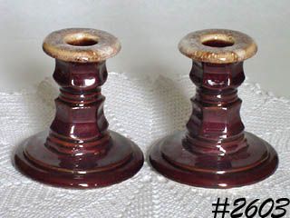 McCoy Pottery Brown Drip Candle Holders